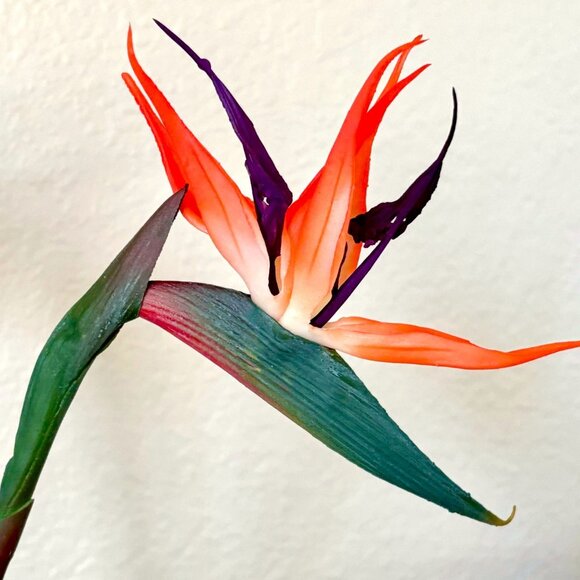 Orange Realistic Artificial 22" Bird of Paradise Flower Stem Tropical Floral New - Picture 2 of 5